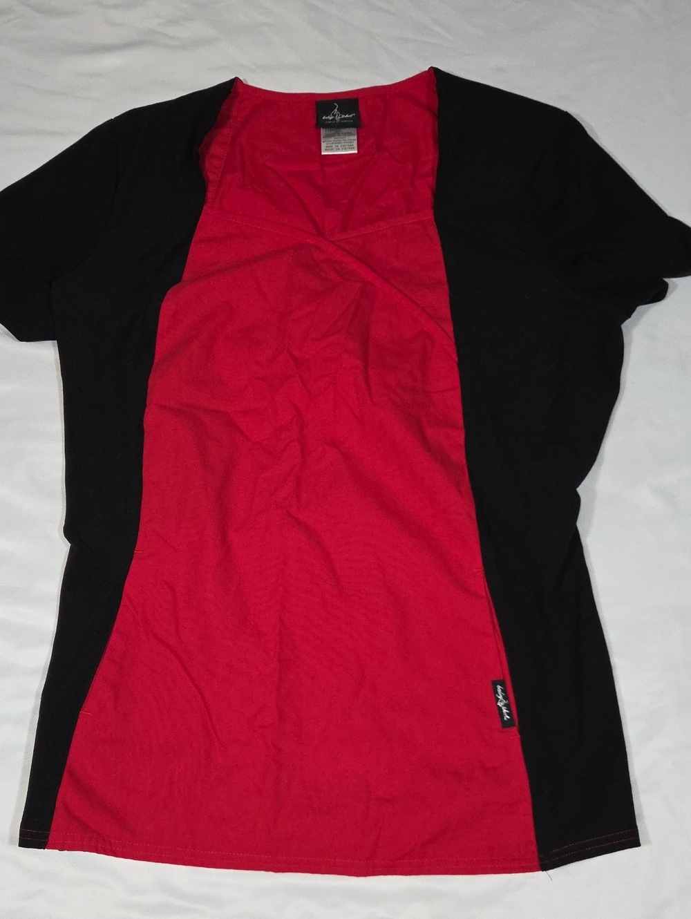 Baby Phat Black And Red Scrub Top Size Large